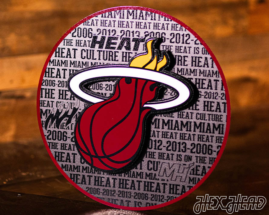 Miami Heat CRAFT SERIES 3D Vintage Metal Wall Art