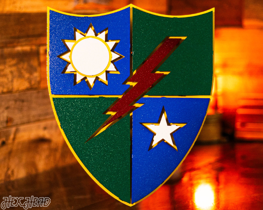 US Army 75th Regiment Rangers Shield 3D Vintage Metal Wall Art