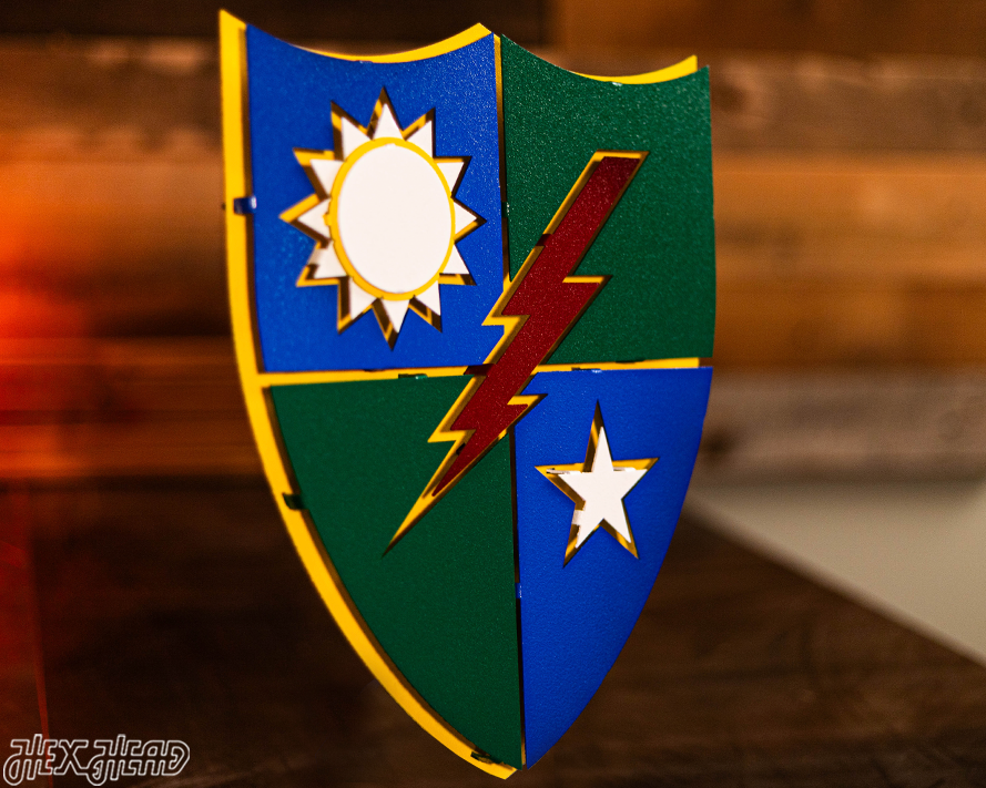 US Army 75th Regiment Rangers Shield 3D Vintage Metal Wall Art