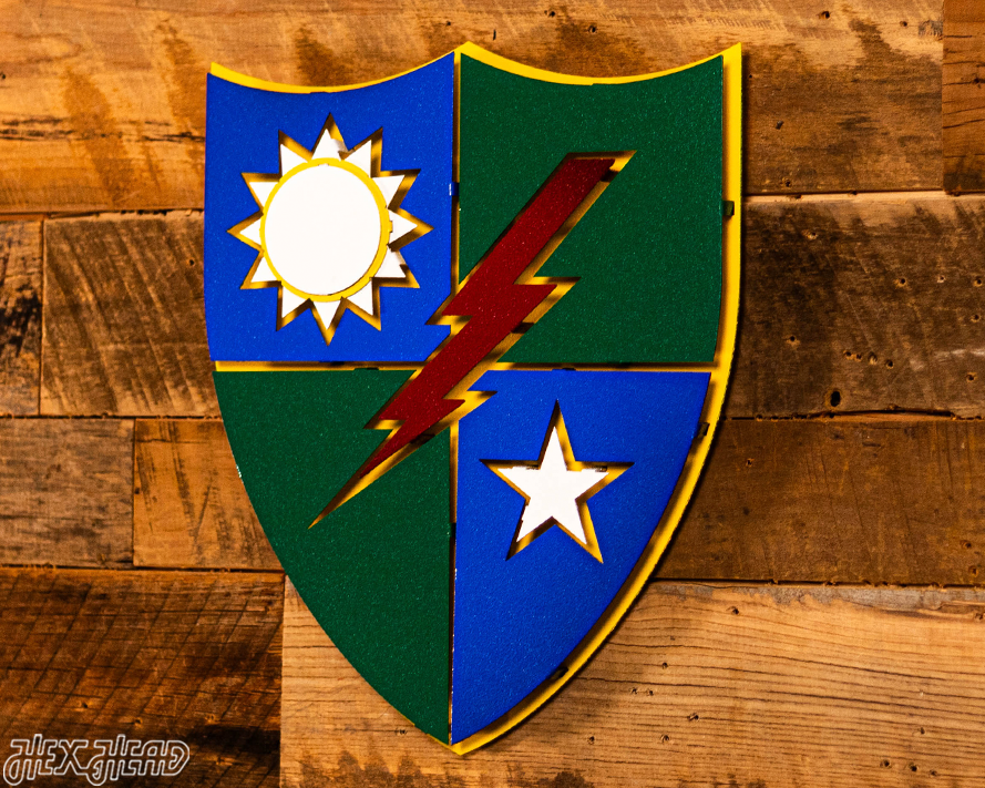 US Army 75th Regiment Rangers Shield 3D Vintage Metal Wall Art
