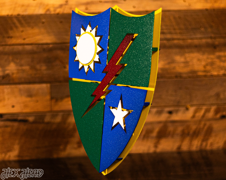 US Army 75th Regiment Rangers Shield 3D Vintage Metal Wall Art