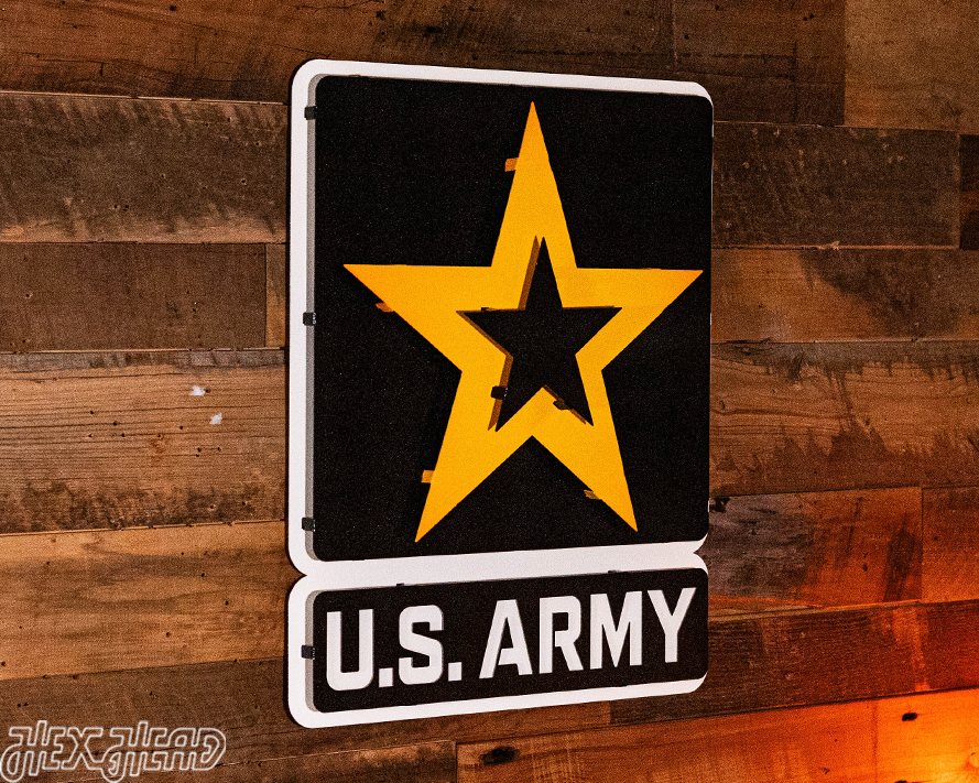 US Army STAR Patch 3D Metal Wall Art