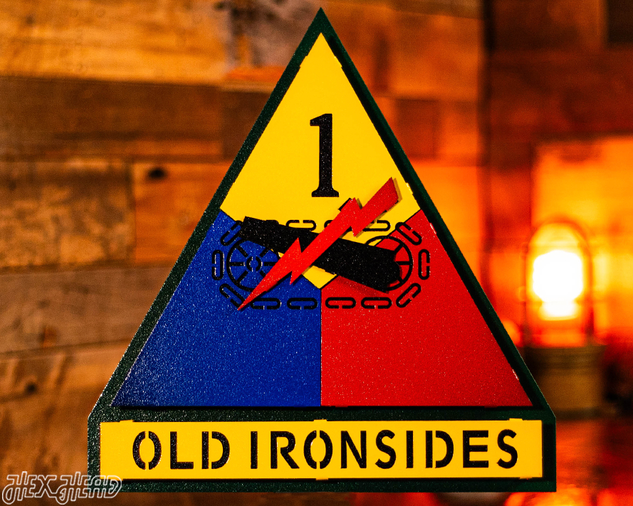 US Army 1st Armored Division "OLD IRONSIDES" 3D Metal Wall Art