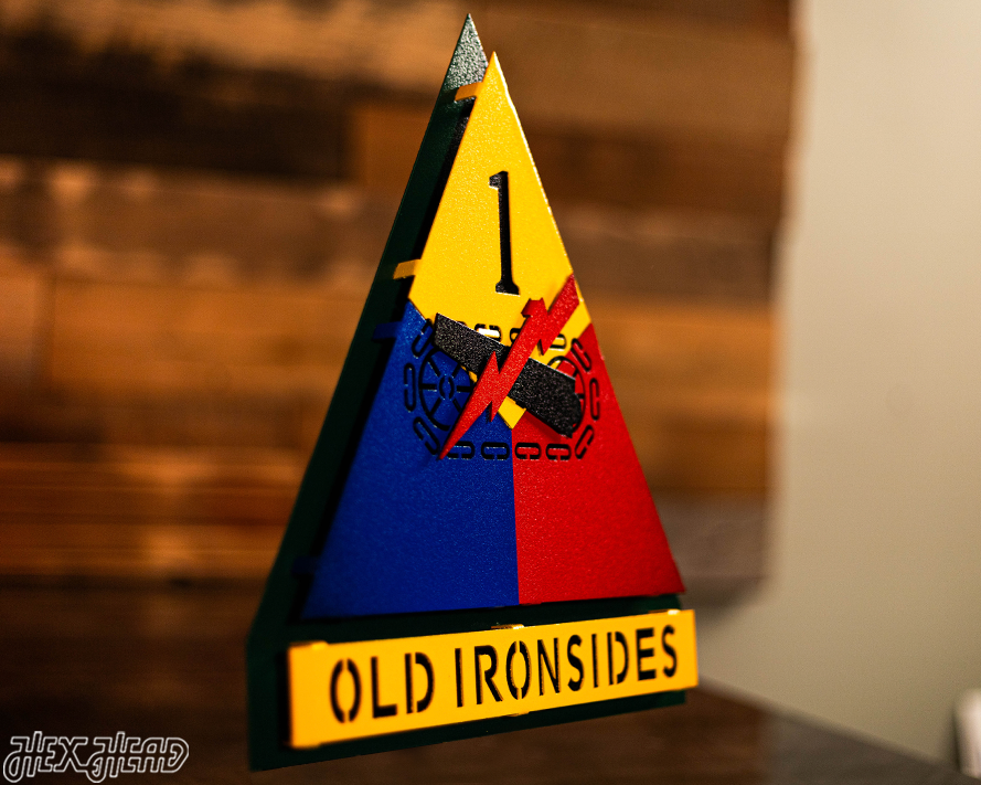 US Army 1st Armored Division "OLD IRONSIDES" 3D Metal Wall Art