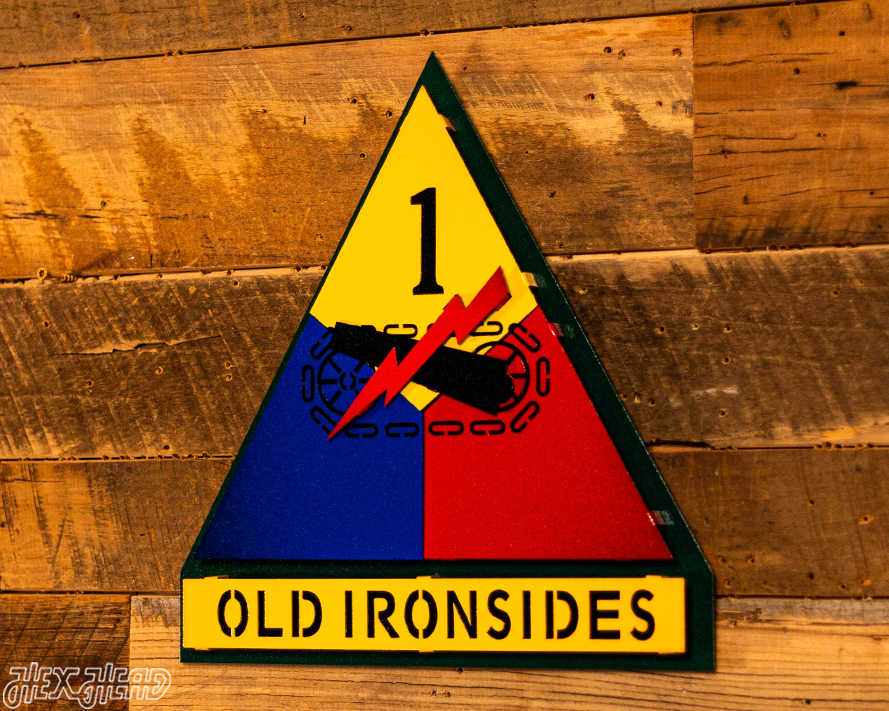 US Army 1st Armored Division "OLD IRONSIDES" 3D Metal Wall Art