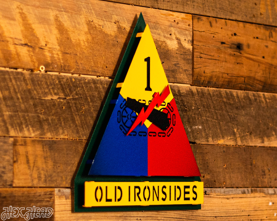 US Army 1st Armored Division "OLD IRONSIDES" 3D Metal Wall Art
