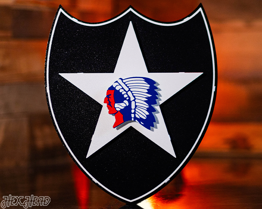 US Army 2nd Infantry Patch 3D Vintage Metal Wall Art