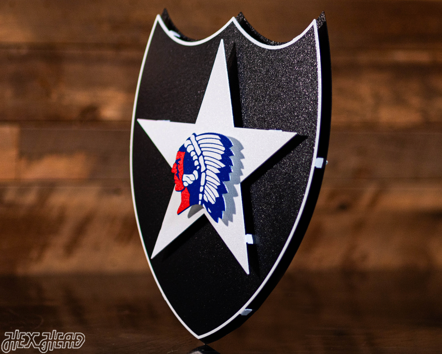 US Army 2nd Infantry Patch 3D Vintage Metal Wall Art