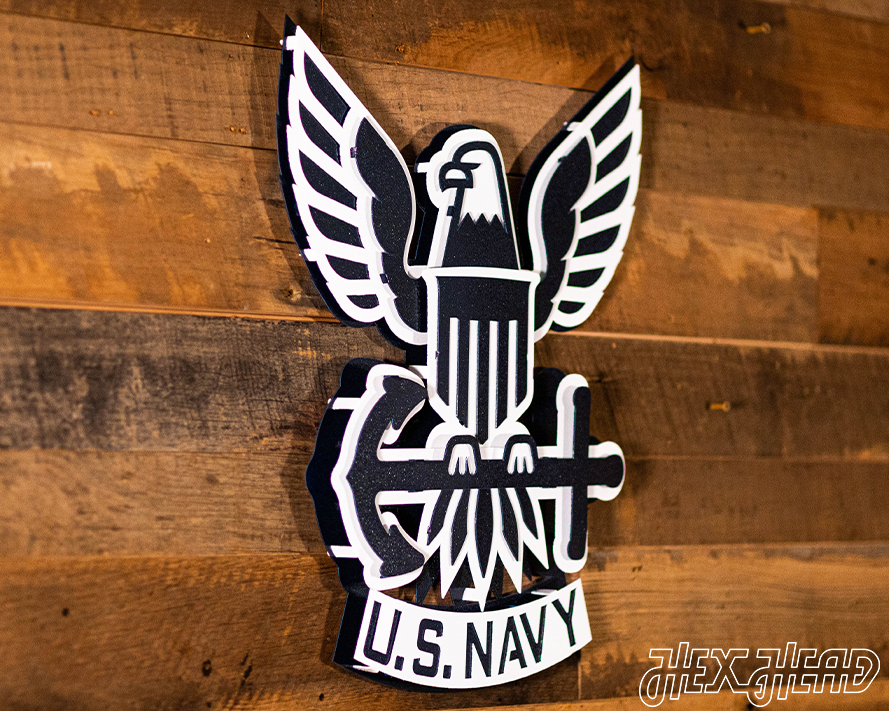 United States Navy "EAGLE" 3D Vintage Metal Wall Art