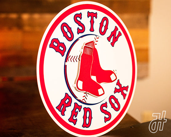 Boston Red Sox Crest 3D Vintage Metal Wall Art