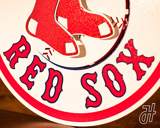 Boston Red Sox Crest 3D Vintage Metal Wall Art