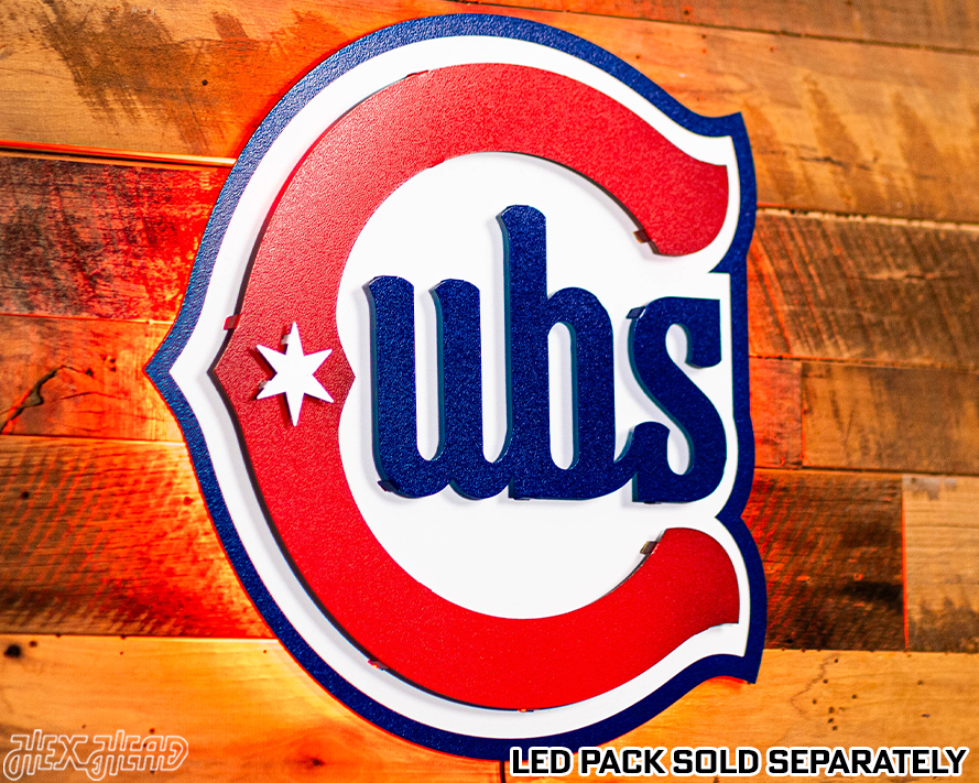 Chicago Cubs Alternate Logo 3D Metal Wall Art