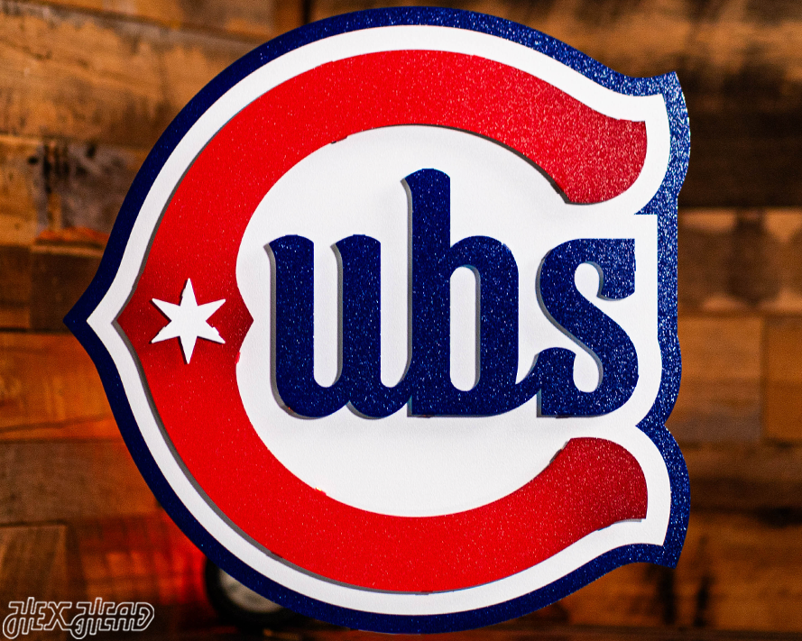 Chicago Cubs Alternate Logo 3D Metal Wall Art