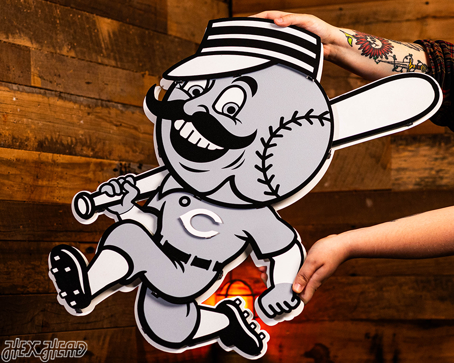 MONOCHROME -- Cincinnati Reds Mr. Red 3D Metal Wall Art