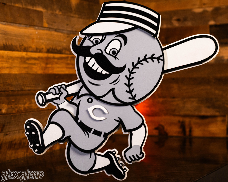 MONOCHROME -- Cincinnati Reds Mr. Red 3D Metal Wall Art