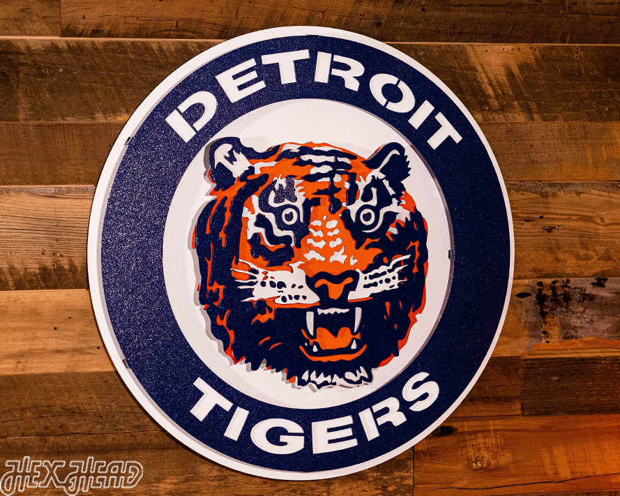 Detroit Tigers Crest Logo 3D Metal Wall Art