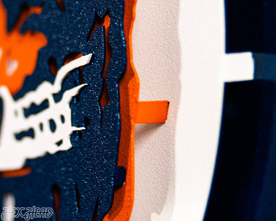 Detroit Tigers Crest Logo 3D Metal Wall Art