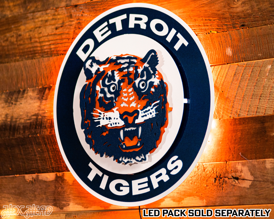 Detroit Tigers Crest Logo 3D Metal Wall Art