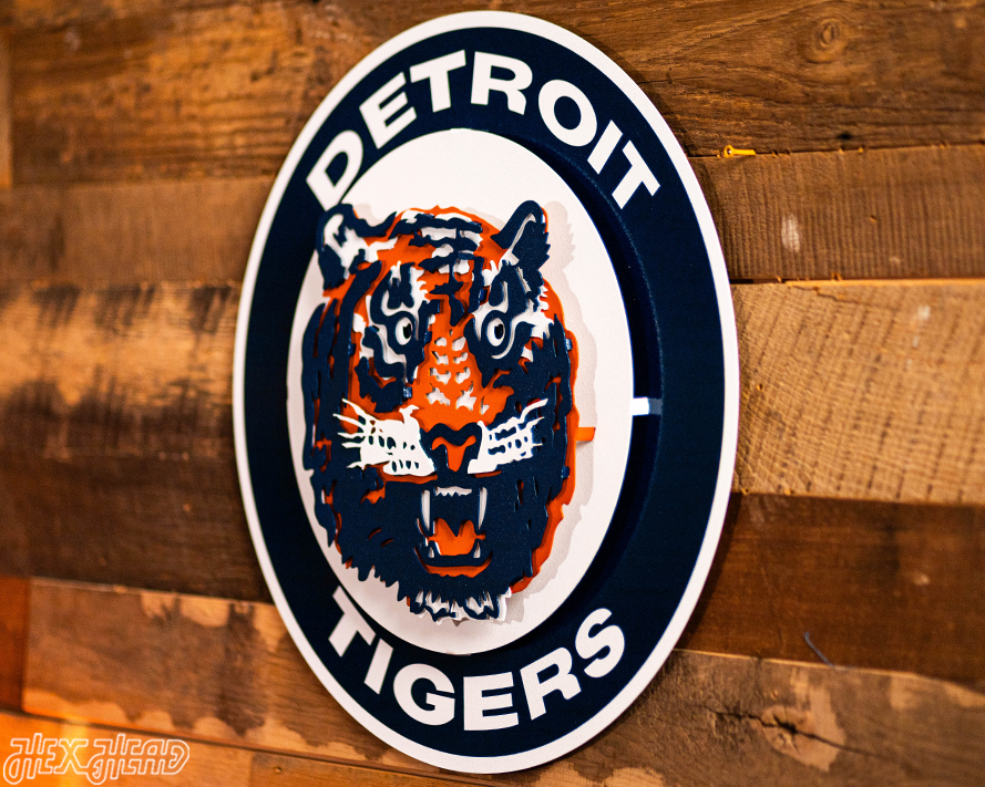Detroit Tigers Crest Logo 3D Metal Wall Art