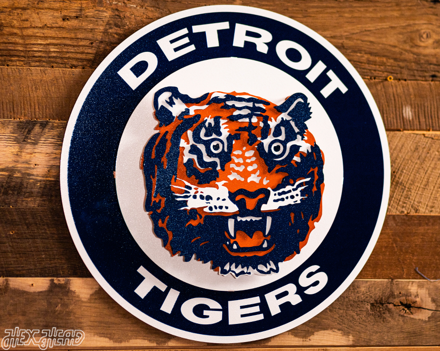 Detroit Tigers Crest Logo 3D Metal Wall Art