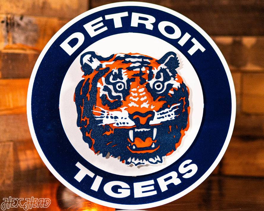 Detroit Tigers Crest Logo 3D Metal Wall Art
