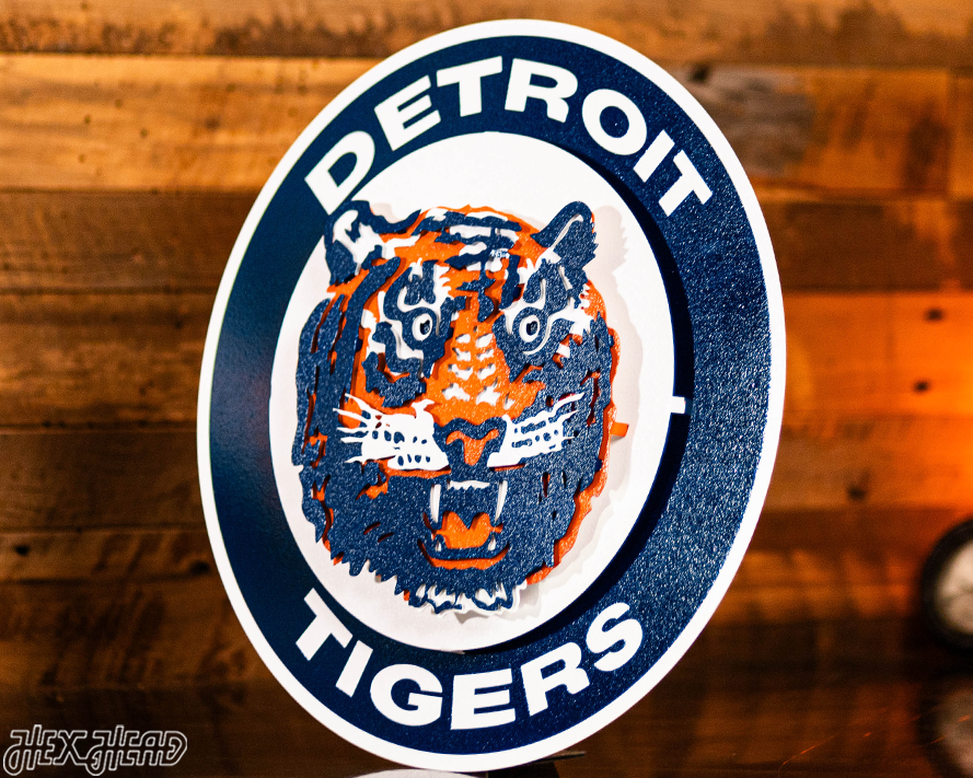 Detroit Tigers Crest Logo 3D Metal Wall Art
