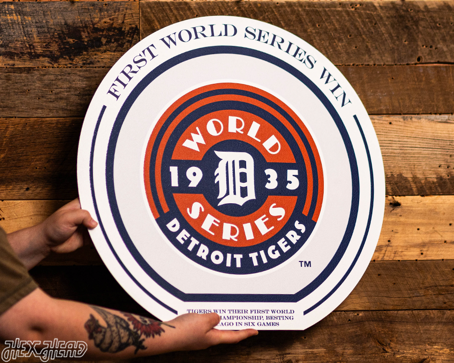 VARSITY Collection- SINGLE Layer 1935 World Series Detroit Tigers Metal Wall Art