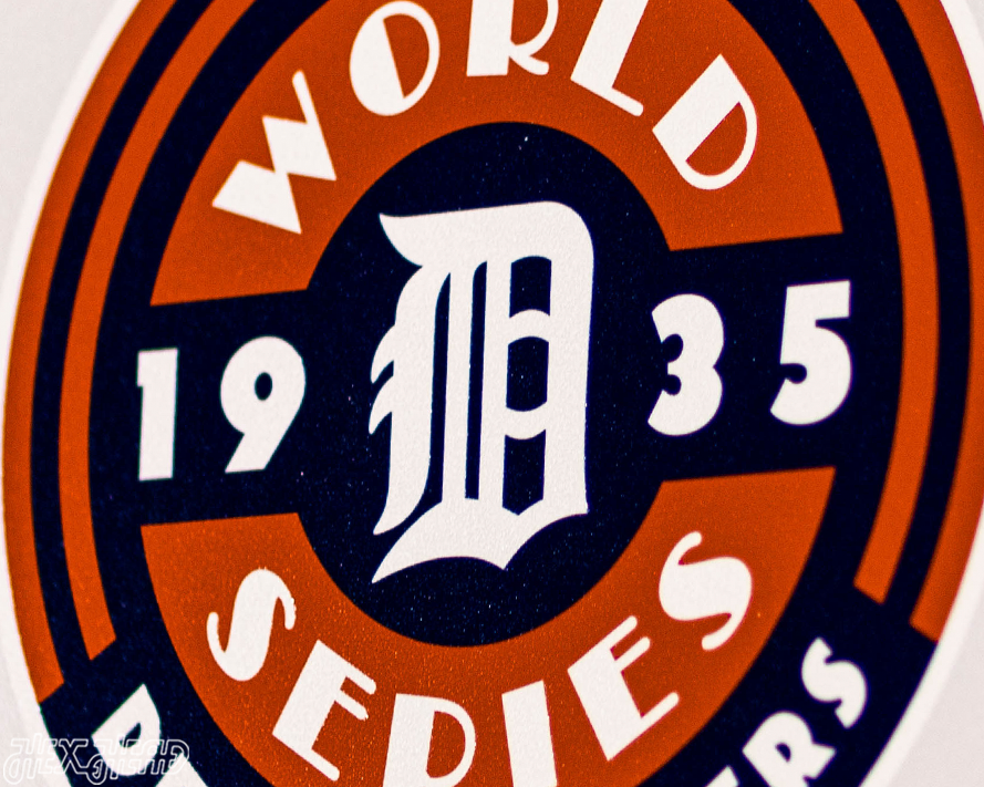 VARSITY Collection- SINGLE Layer 1935 World Series Detroit Tigers Metal Wall Art