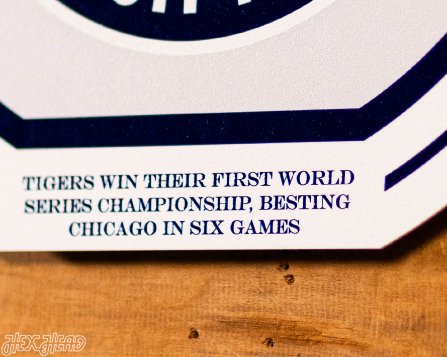 VARSITY Collection- SINGLE Layer 1935 World Series Detroit Tigers Metal Wall Art