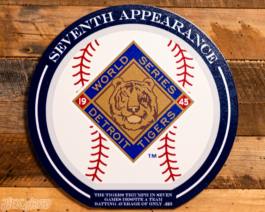 VARSITY Collection- SINGLE Layer 1945 World Series Detroit Tigers Metal Wall Art