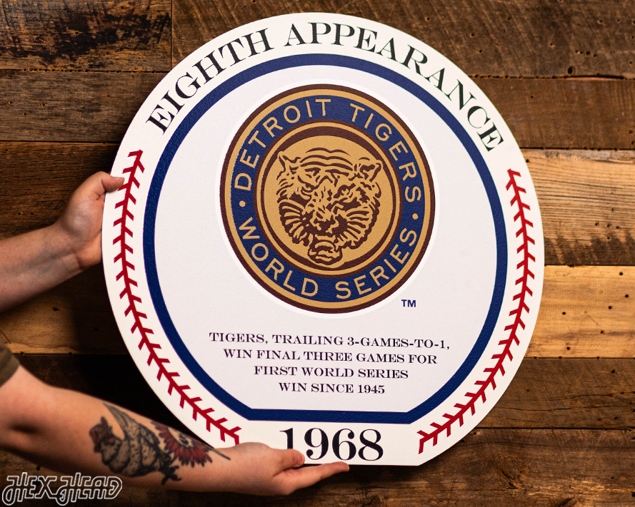 VARSITY Collection- SINGLE Layer 1968 World Series Detroit Tigers Metal Wall Art