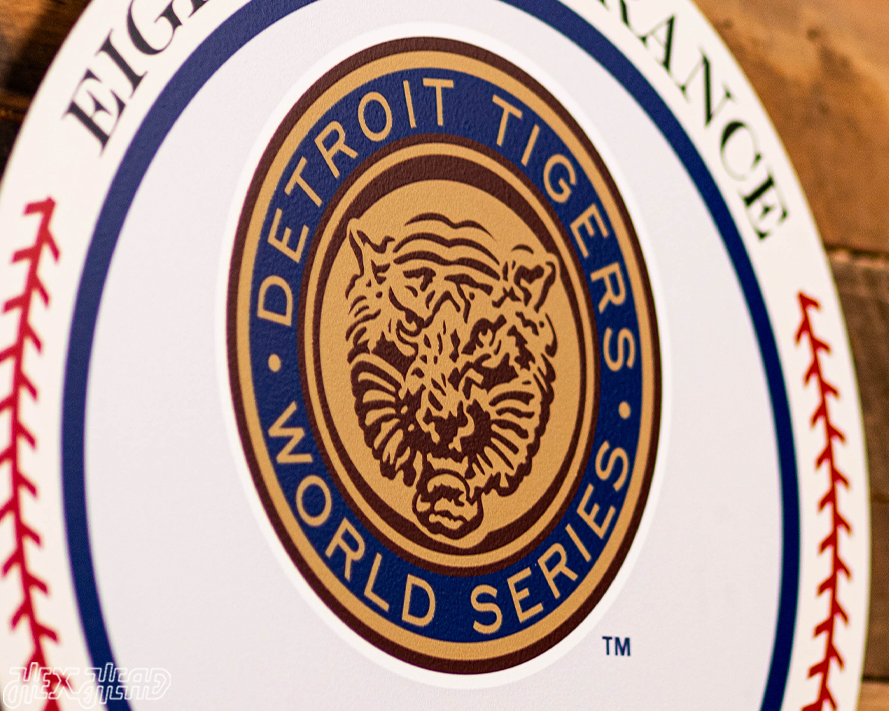VARSITY Collection- SINGLE Layer 1968 World Series Detroit Tigers Metal Wall Art