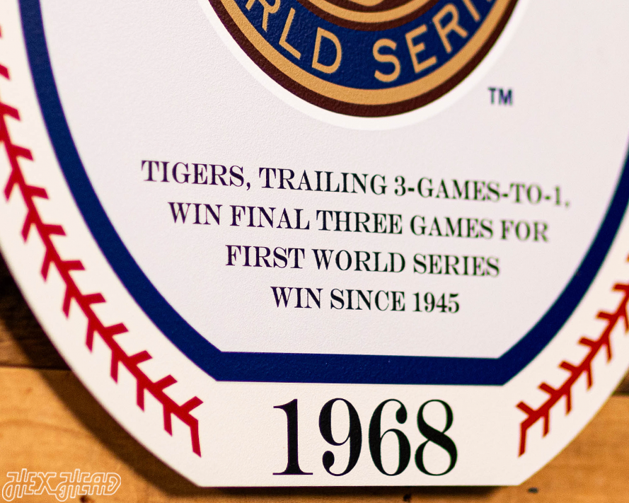 VARSITY Collection- SINGLE Layer 1968 World Series Detroit Tigers Metal Wall Art