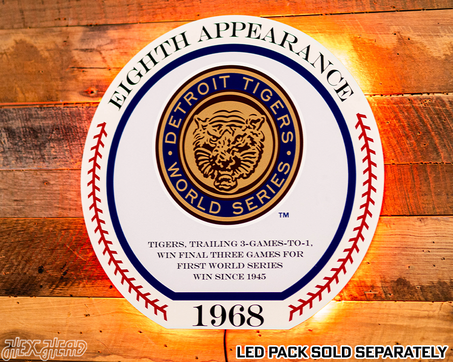 VARSITY Collection- SINGLE Layer 1968 World Series Detroit Tigers Metal Wall Art