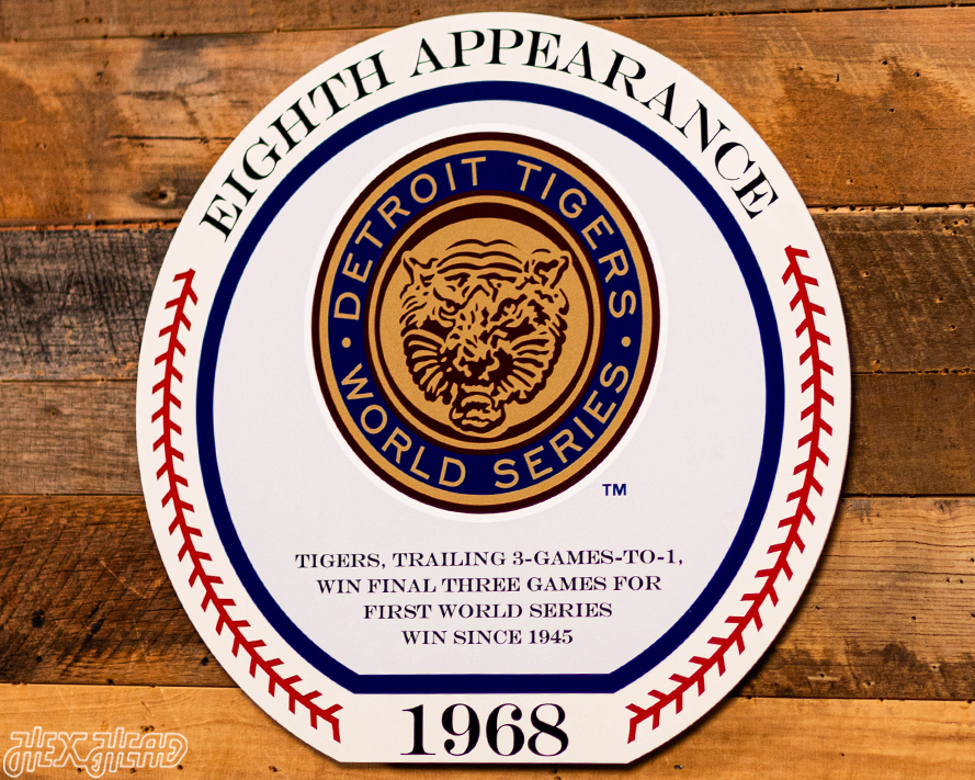 VARSITY Collection- SINGLE Layer 1968 World Series Detroit Tigers Metal Wall Art