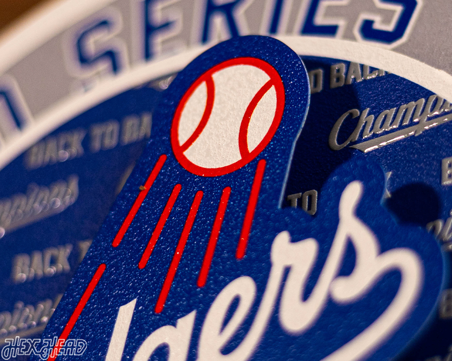 Los Angeles Dodgers "BACK to BACK" 2025 World Series 3D Metal Wall Art