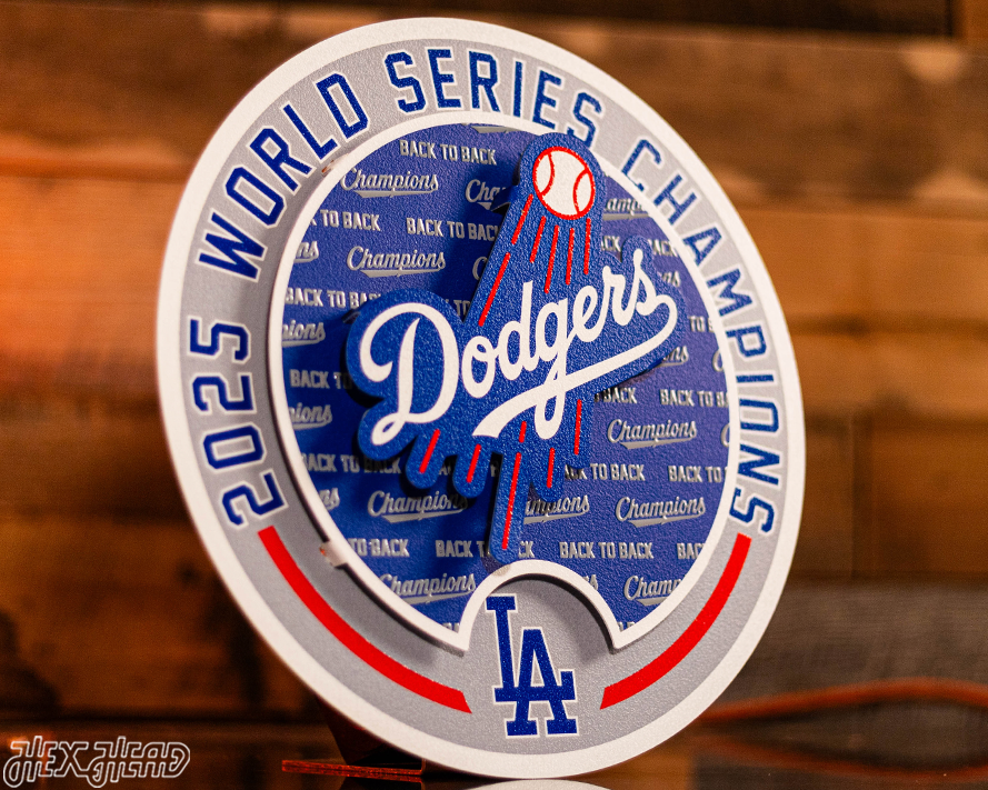 Los Angeles Dodgers "BACK to BACK" 2025 World Series 3D Metal Wall Art