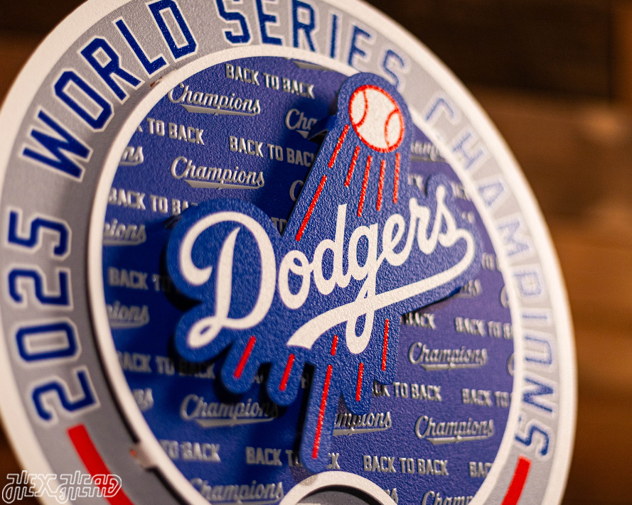 Los Angeles Dodgers "BACK to BACK" 2025 World Series 3D Metal Wall Art