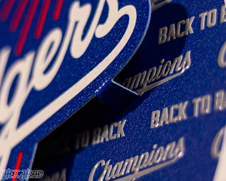 Los Angeles Dodgers "BACK to BACK" 2025 World Series 3D Metal Wall Art