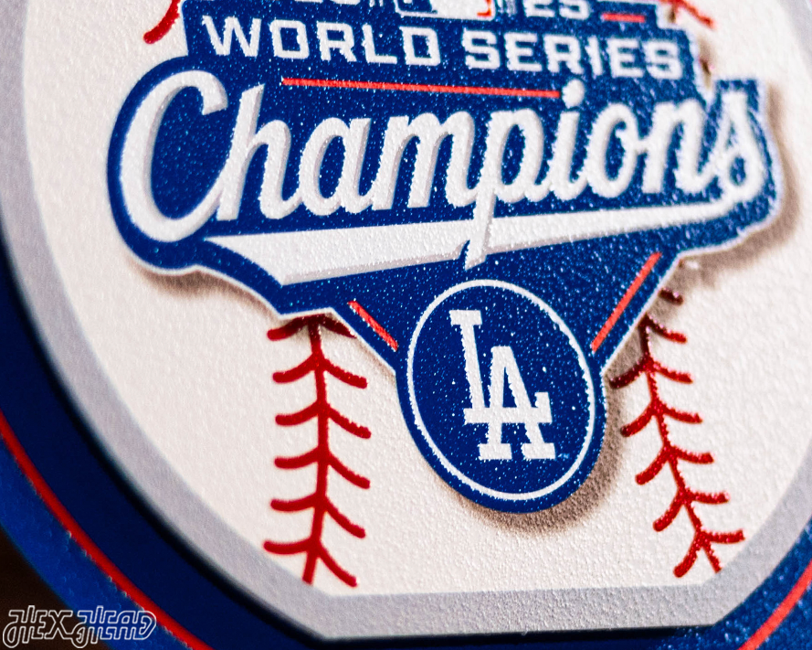 Los Angeles Dodgers 2025 World Series "Double Play" On the Shelf or on the Wall Art