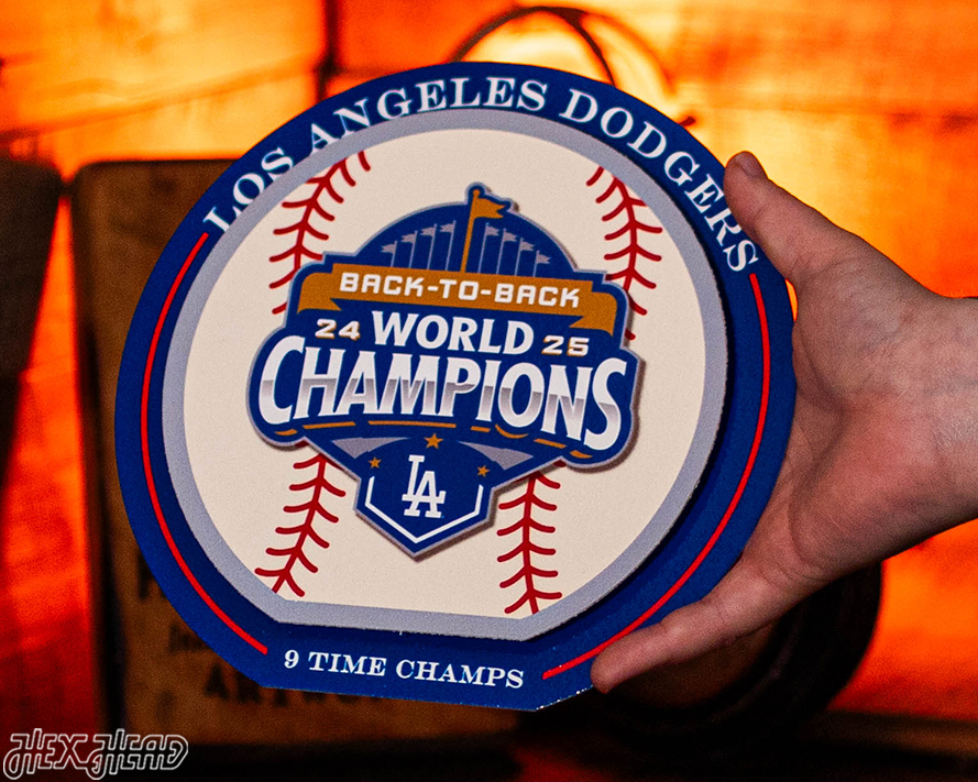 Los Angeles Dodgers 2025 World Series "Double Play" On the Shelf or on the Wall Art