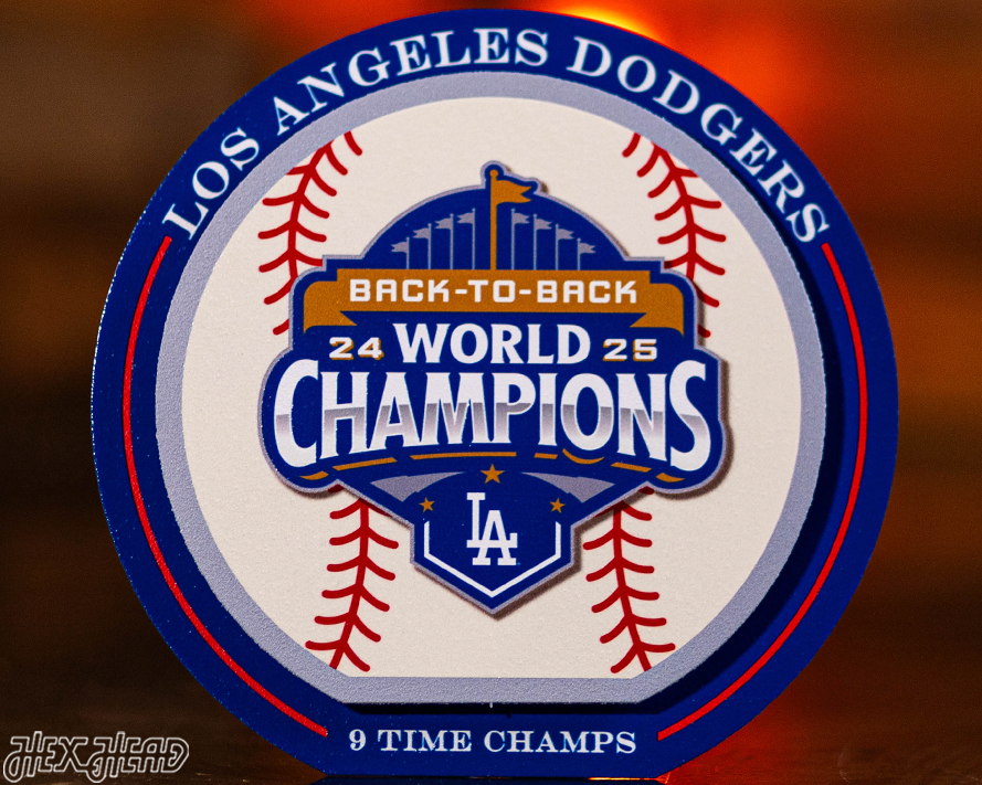 Los Angeles Dodgers 2025 World Series "Double Play" On the Shelf or on the Wall Art