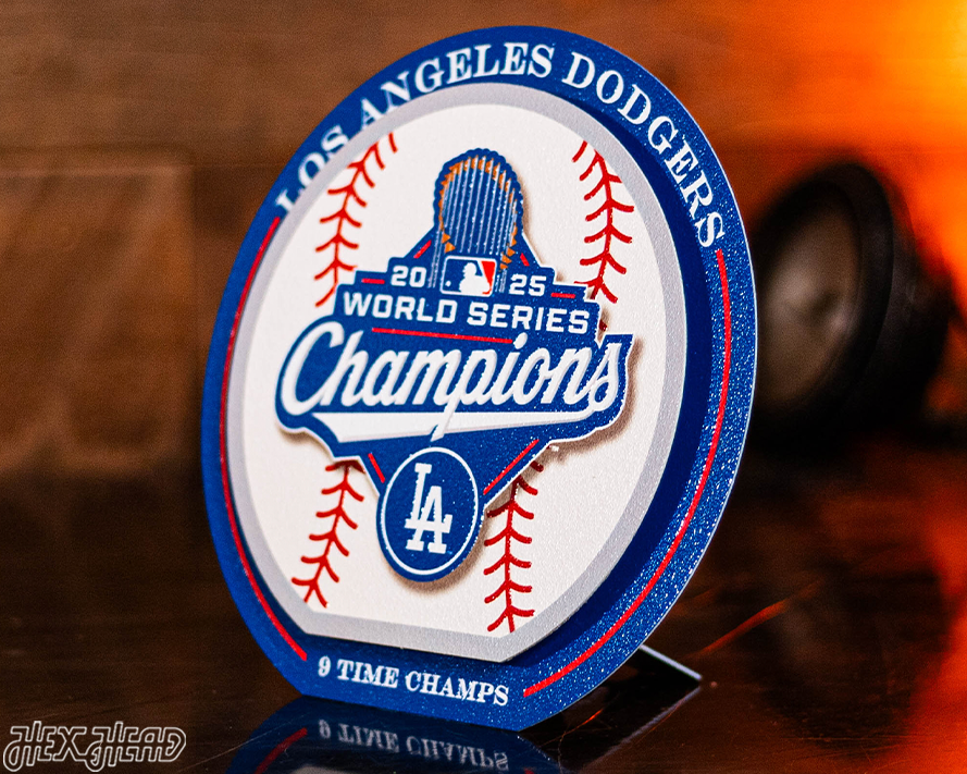 Los Angeles Dodgers 2025 World Series "Double Play" On the Shelf or on the Wall Art
