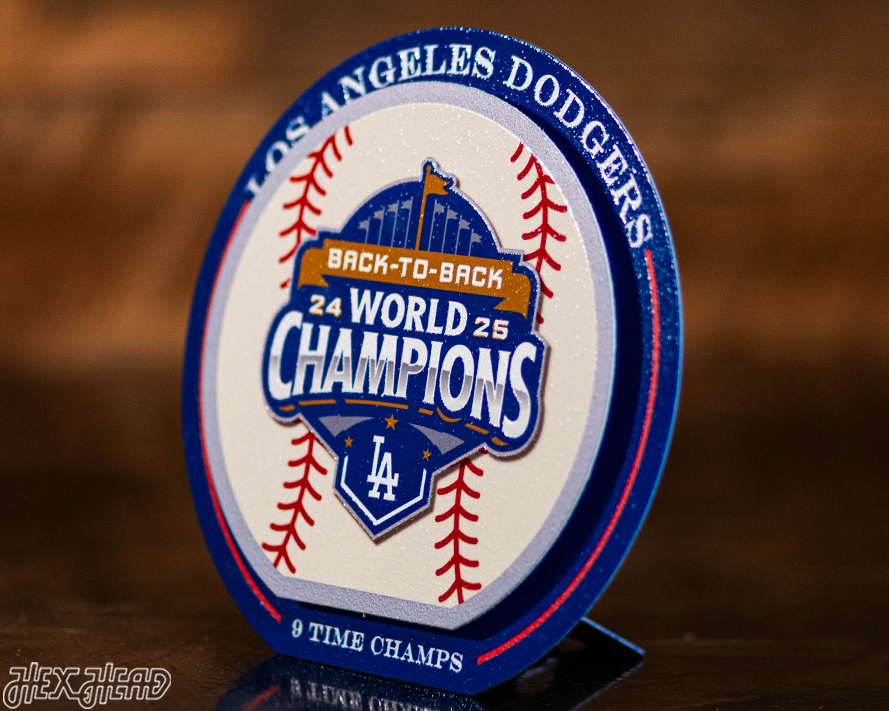 Los Angeles Dodgers 2025 World Series "Double Play" On the Shelf or on the Wall Art