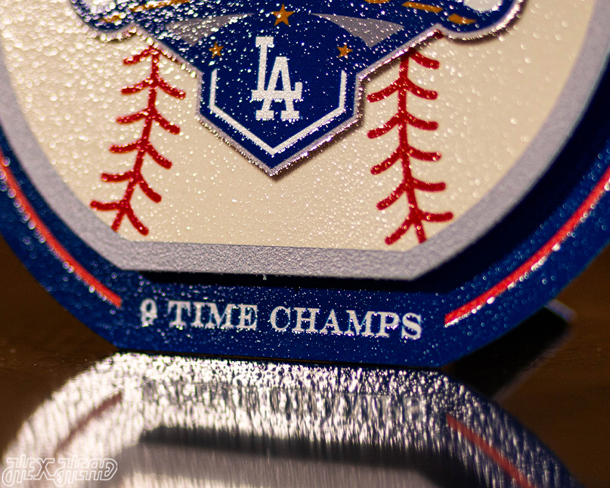 Los Angeles Dodgers 2025 World Series "Double Play" On the Shelf or on the Wall Art