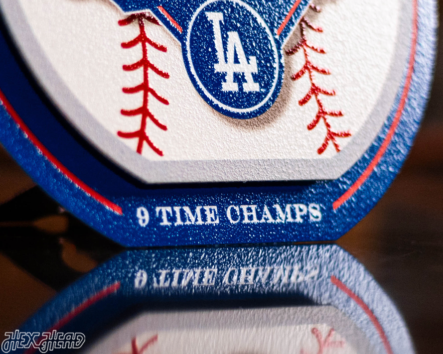 Los Angeles Dodgers 2025 World Series "Double Play" On the Shelf or on the Wall Art