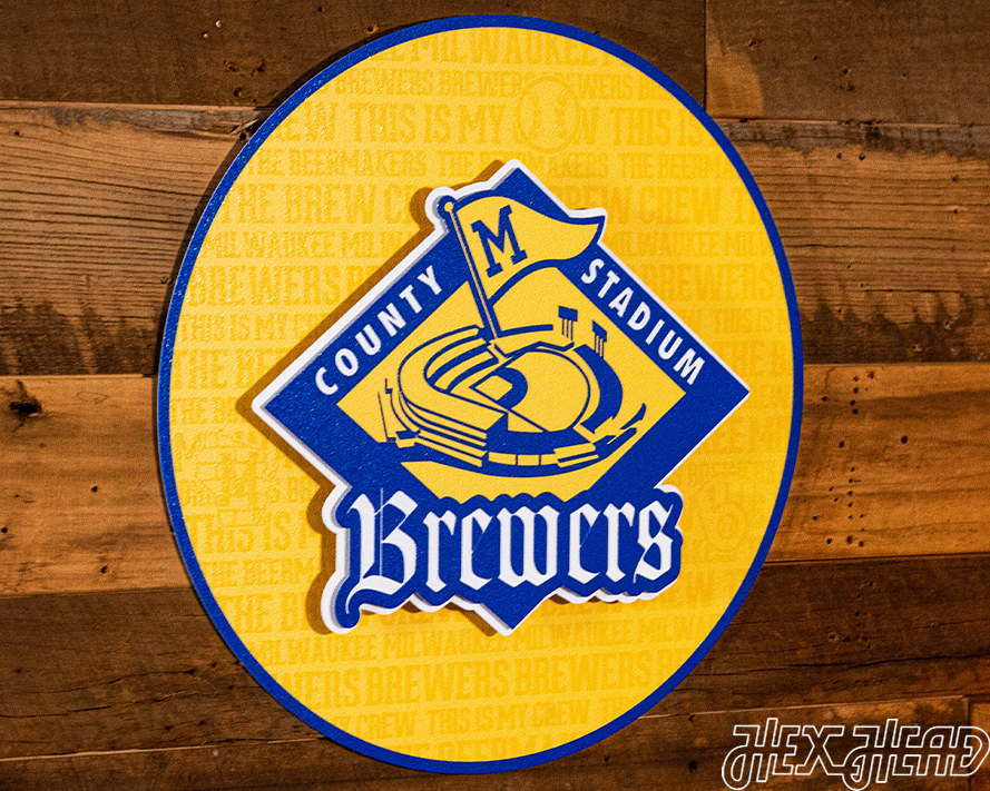 Milwaukee Brewers CRAFT SERIES 3D Embossed Metal Wall Art