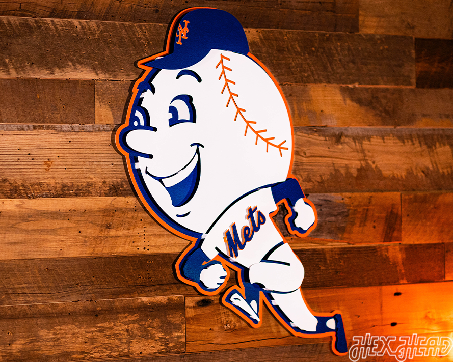 New York Mets "Mr. MET"  3D Vintage Metal Wall Art