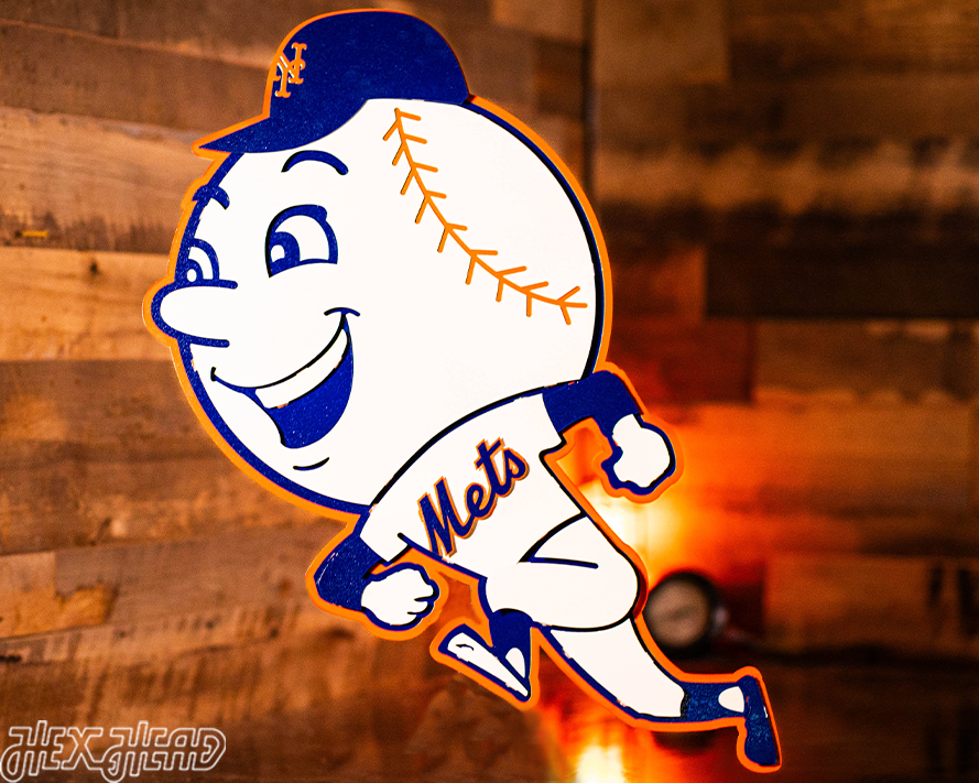 New York Mets "Mr. MET"  3D Vintage Metal Wall Art