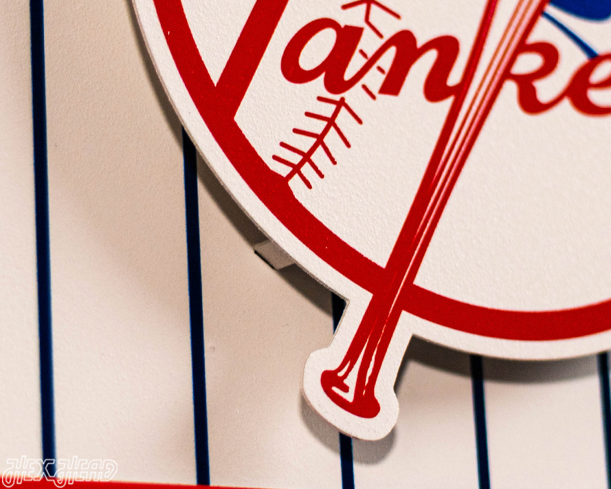 New York Yankees DYNASTY - World Series Wins w/ Replaceable Icon Plate 3D Vintage Metal Wall Art